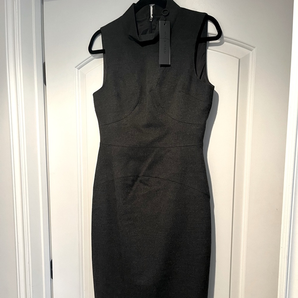 Black Halo grey wool sheath dress brand new with tags size 8
